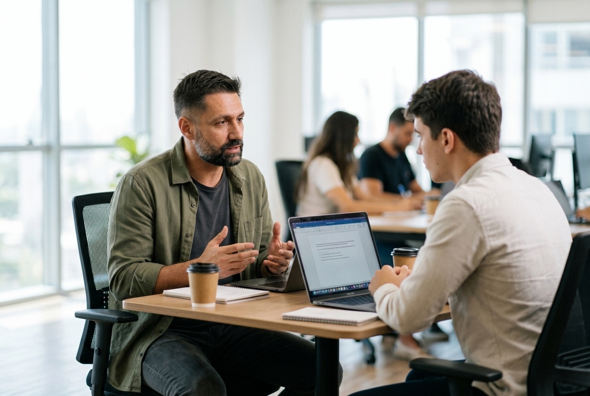Renan Horan em uma conversa individual de desenvolvimento comercial